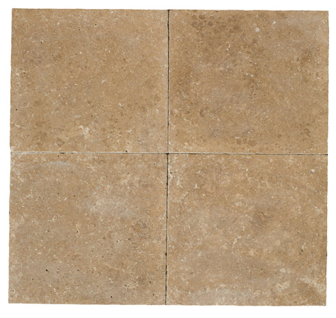Mocha Noce Travertine Tumbled Exterior Pool Paver 12x12" 1 1/4"