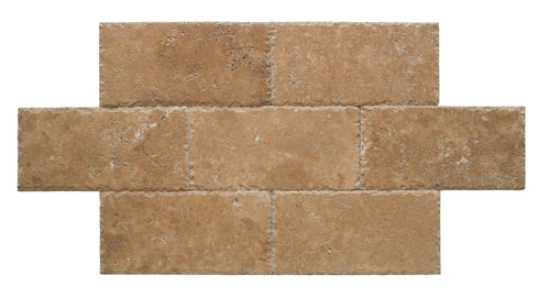 Mocha Noce Travertine Tumbled Exterior Pool Paver 8x16" 1.25"
