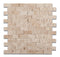Oyster Travertine Mosaic 1" X 2" Random Split-Faced Brick Mosaic