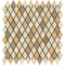 Mixed Travertine Tumbled Diamond Mosaic Tile 1x2"