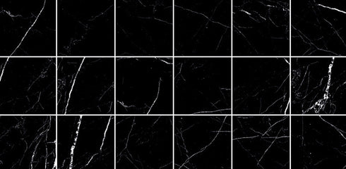 Porcelain Mosaic Pietra (Square) Black Polished Backsplash Tile 2"x2"