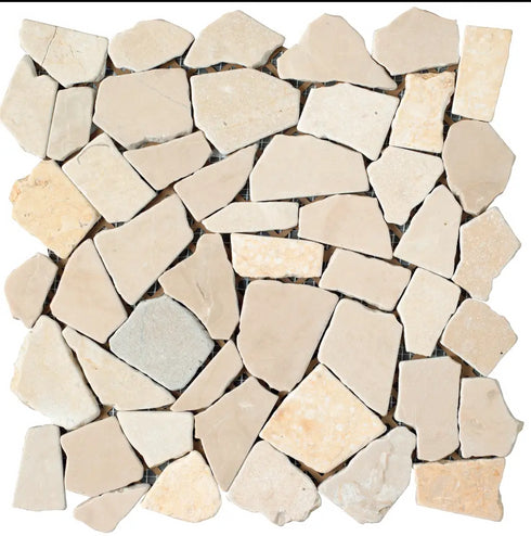 Beige Natural stone penny round