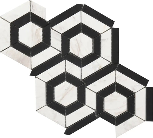 Hexagon 9x12 Marble Mosaic Tile | Premium Quality