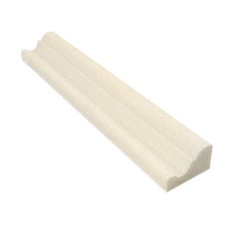 Noble White Cream Crown Trim Tile 2x12"