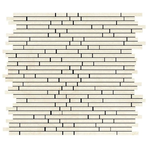 Noble White Cream Bamboo Sticks Mosaic Tile