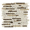 Noble White Cream Bamboo Sticks w/ Emp. Dark Mosaic Tile