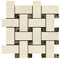 Noble White Cream Basketweave w/ Emp. Dark Mosaic Tile - Large