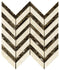 Noble White Cream Chevron w/ Emp. Dark Mosaic Tile - Large