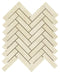 Noble White Cream Herringbone Mosaic Tile 1x4"