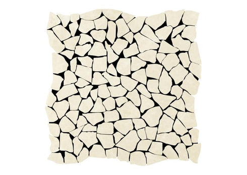 Noble White Cream Tumbled Flat Pebble Mosaic Tile