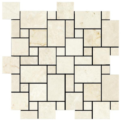 Noble White Cream Mini Versailles Mosaic Tile