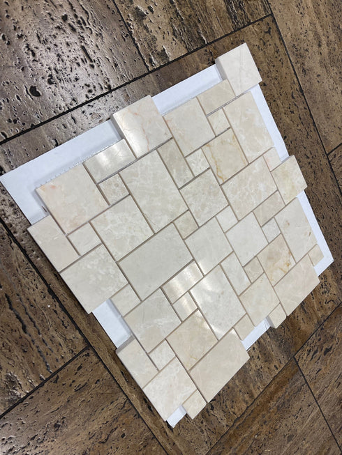 Noble White Cream Mini Versailles Mosaic Tile