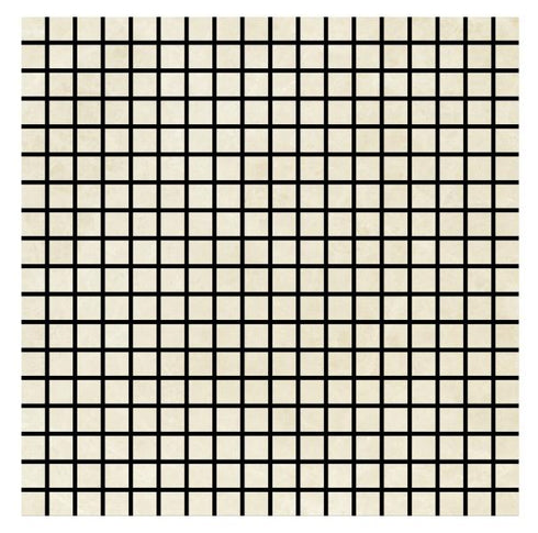 Noble White Cream Square Mosaic Tile 5/8×5/8"