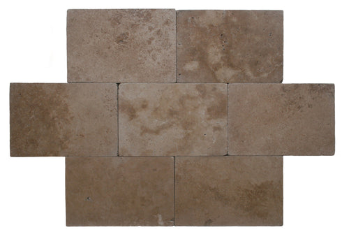 Noce Travertine Tumbled Exterior Pool Paver 16X24" 1 1/4"