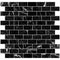 Nero Marquina Split Faced Brick Mosaic Tile 1x2"