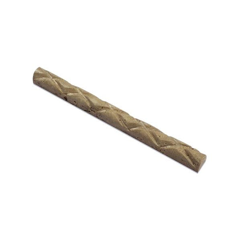 Noce Travertine Honed Rope Liner Trim Tile 1x12"