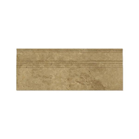 Noce Travertine Honed Baseboard Trim Tile 6x12"