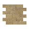 Noce Travertine Split Faced Brick Mosaic Tile 2x4"
