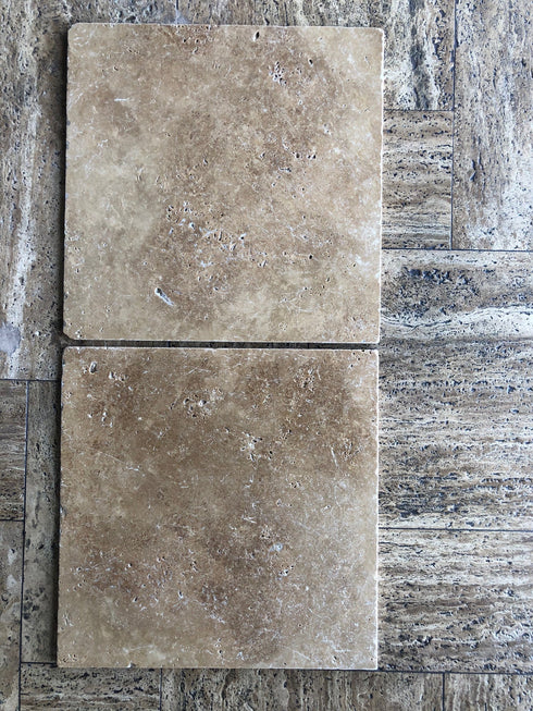 Noce Travertine Tumbled Wall and Floor Tile 18x18"