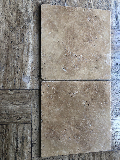 Noce Travertine Tumbled Wall and Floor Tile 18x18"
