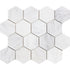 Oriental White Hexagon Mosaic Tile 3x3"