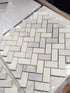 Oriental White Herringbone Mosaic Tile 1x2"