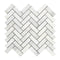 Oriental White Herringbone Mosaic Tile 1x3"