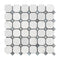 Oriental White Octagon w/ Blue - Gray Dots Mosaic Tile