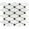 Oriental White Long Octagon w/ Black Mosaic Tile