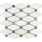 Oriental White Long Octagon w/ Blue - Gray Mosaic Tile