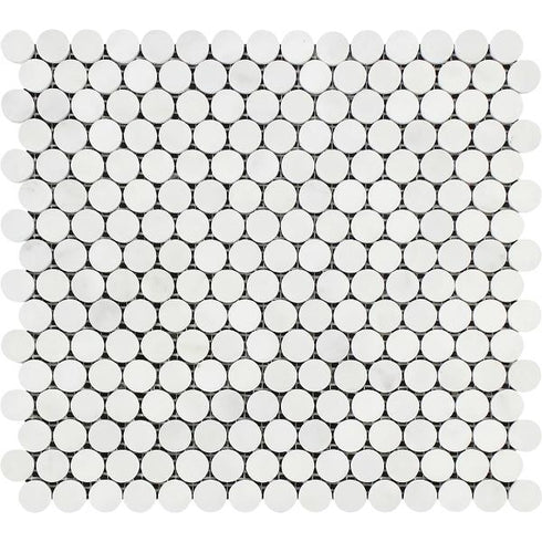 Oriental White Penny Round Mosaic Tile