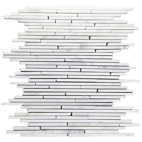 Oriental White Bamboo Sticks Mosaic Tile