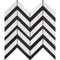 Oriental White Chevron w/Black Mosaic Tile - Large