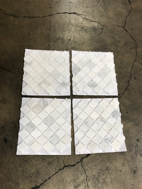 Oriental White Arabesque Mosaic Tile