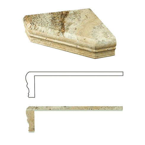 Silver Travertine Hand Made Corner Shelf Accessories