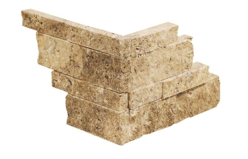 Philadelphia Travertine Split Faced Ledger Corner