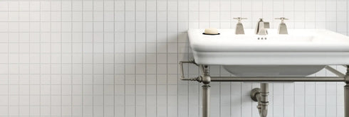 Porcelain Mosaic Full White (Square) Satin Matte Backsplash Tile 2"x2"