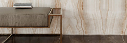 New Onyx Lotus Bookmatch Polished Wall and Floor Tile 24"x48"