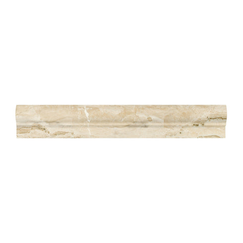 Queen Beige Polished Single Step Chair Rail Trim Tile 2x12"