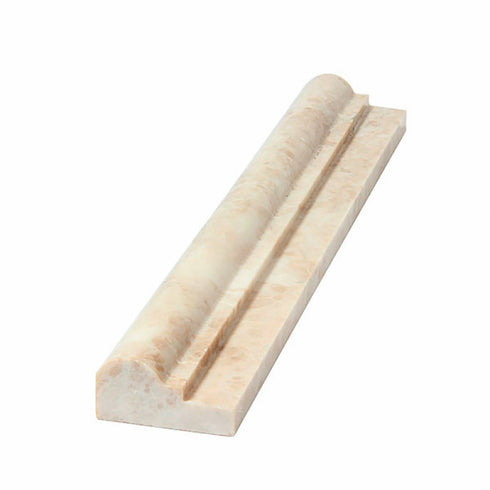Queen Beige Honed Single Step Chair Rail Trim Tile 2x12"