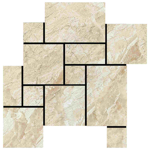 Queen Beige Tumbled Versailles Floor Tile