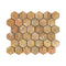 Scabos Travertine Tumbled Hexagon Mosaic Tile 2x2"