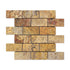 Scabos Travertine Tumbled Brick Mosaic Tile 2x4"