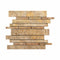 Scabos Travertine Honed Random Strip Mosaic Tile