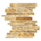 Scabos Travertine Polished Random Strip Mosaic Tile