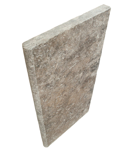 Silver Travertine Tumbled Exterior Pool Coping 12X24" 1 1/4"