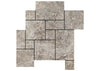 Silver Travertine Tumbled Mini Pattern Mosaic Tile 4 pcs.