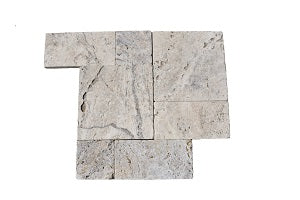 Silver Travertine Tumbled Roman Pattern Wall and Floor Tile