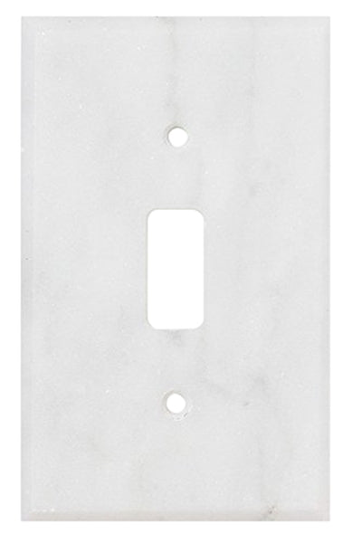 Carrara White Marble 2 3/4 x 4 1/2 Switch Plate 1-TOGGLE Wall Cover