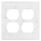 Carrara White Marble 4 1/2 x 4 1/2 Switch Plate 2-DUPLEX Wall Cover